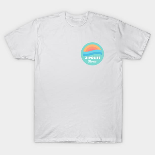 Zipolite Retro Beach Waves T-Shirt by modeoftravel